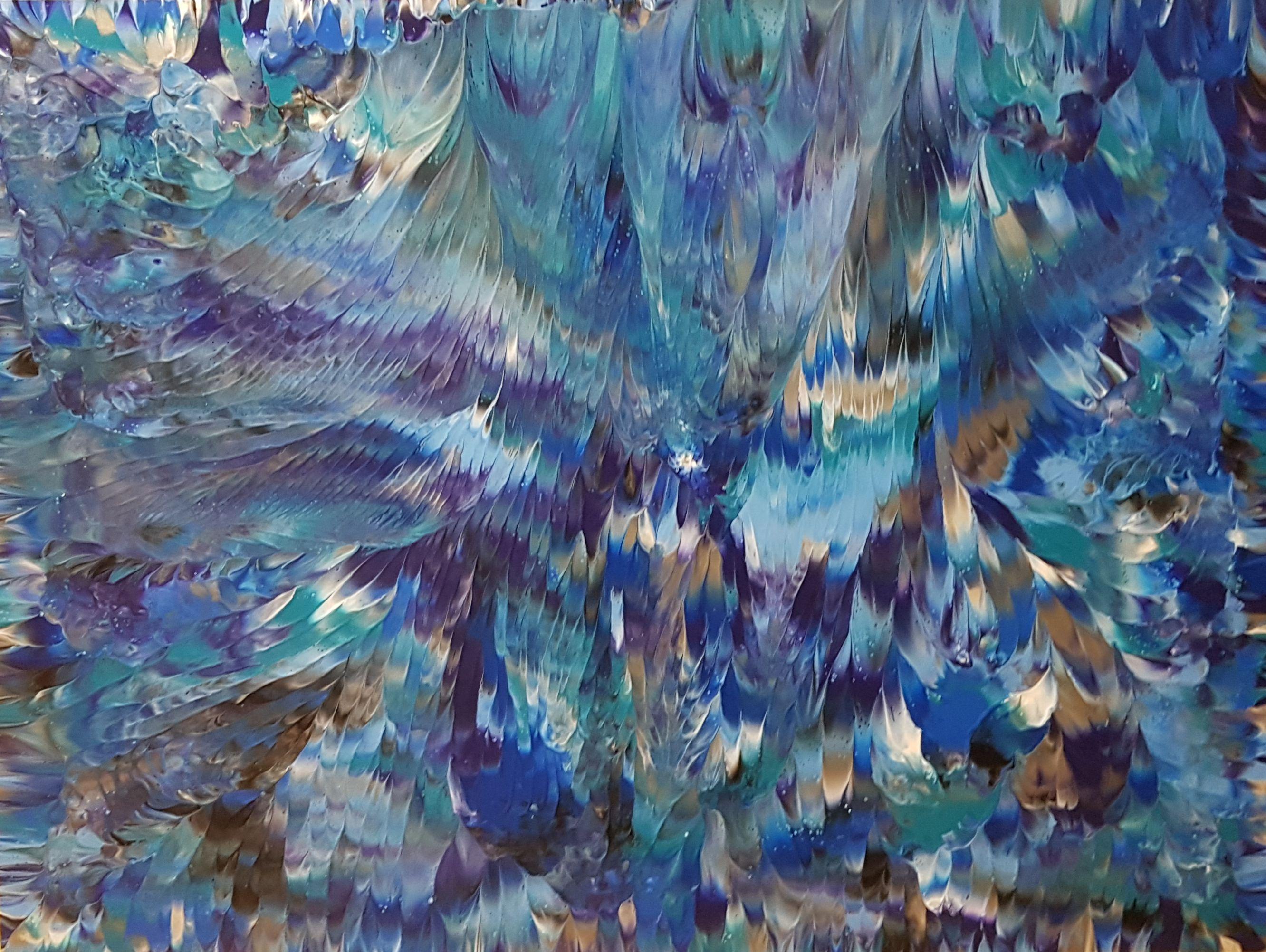 Alexandra Romano Abstract Painting – Blauer Tundra, Gemälde, Acryl auf Leinwand