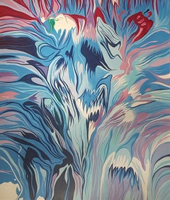 Blaues Venom  40 Zoll x 48 Zoll, Gemälde, Acryl auf Leinwand