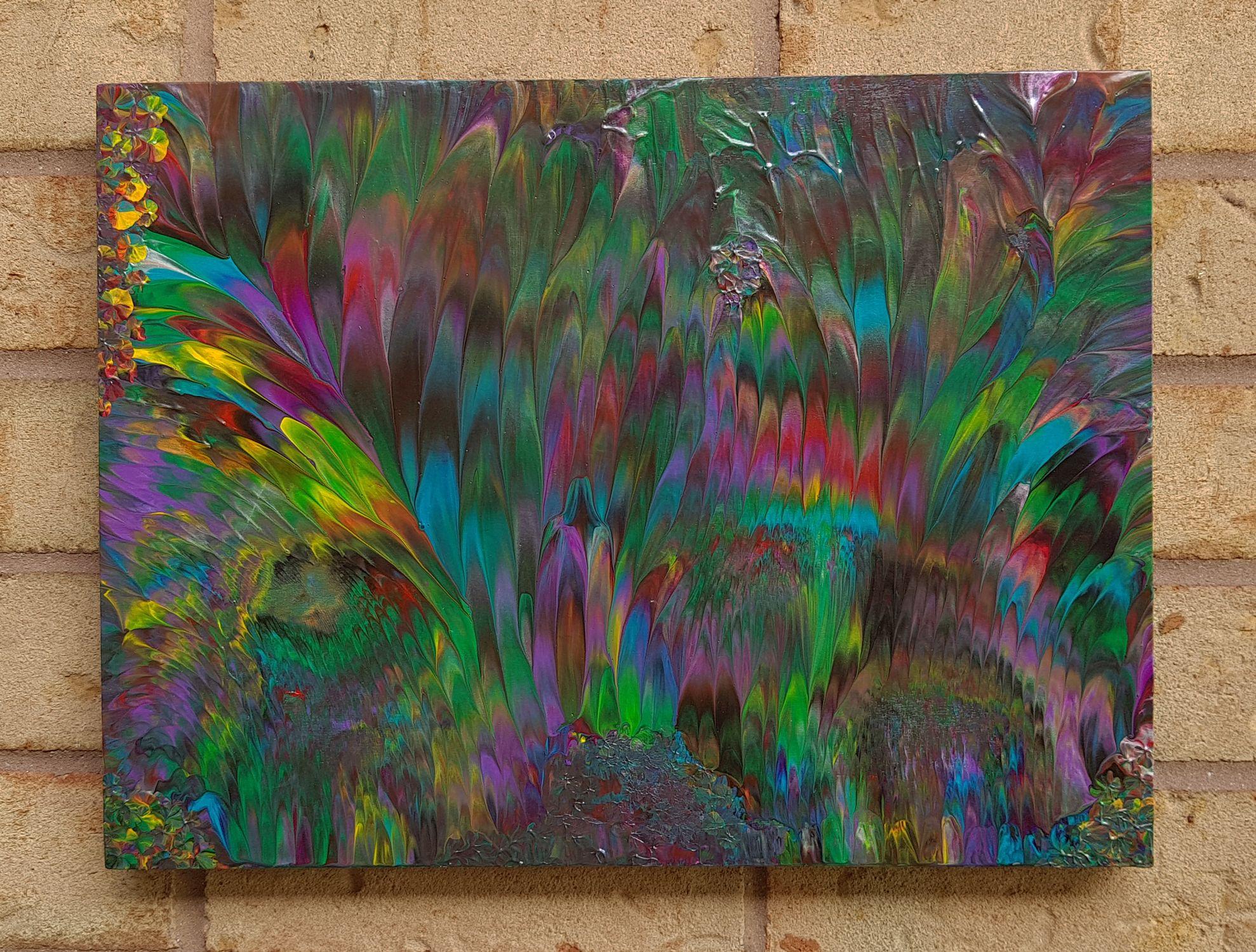 Colourfalls, Painting, Acrylic on Wood Panel For Sale 1