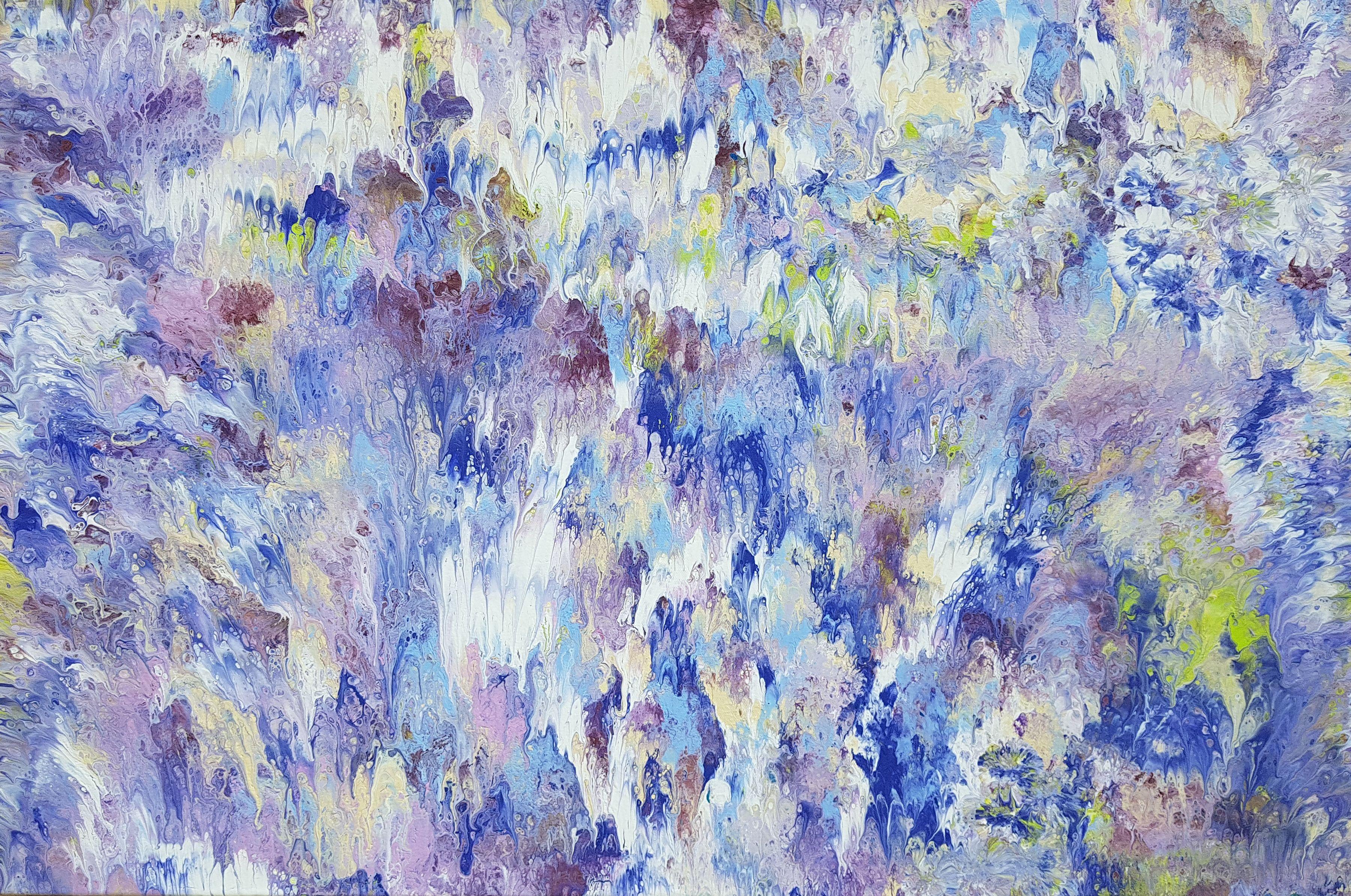 Alexandra Romano Abstract Painting - Flowers in the Rain, Painting, Acrylic on Canvas
