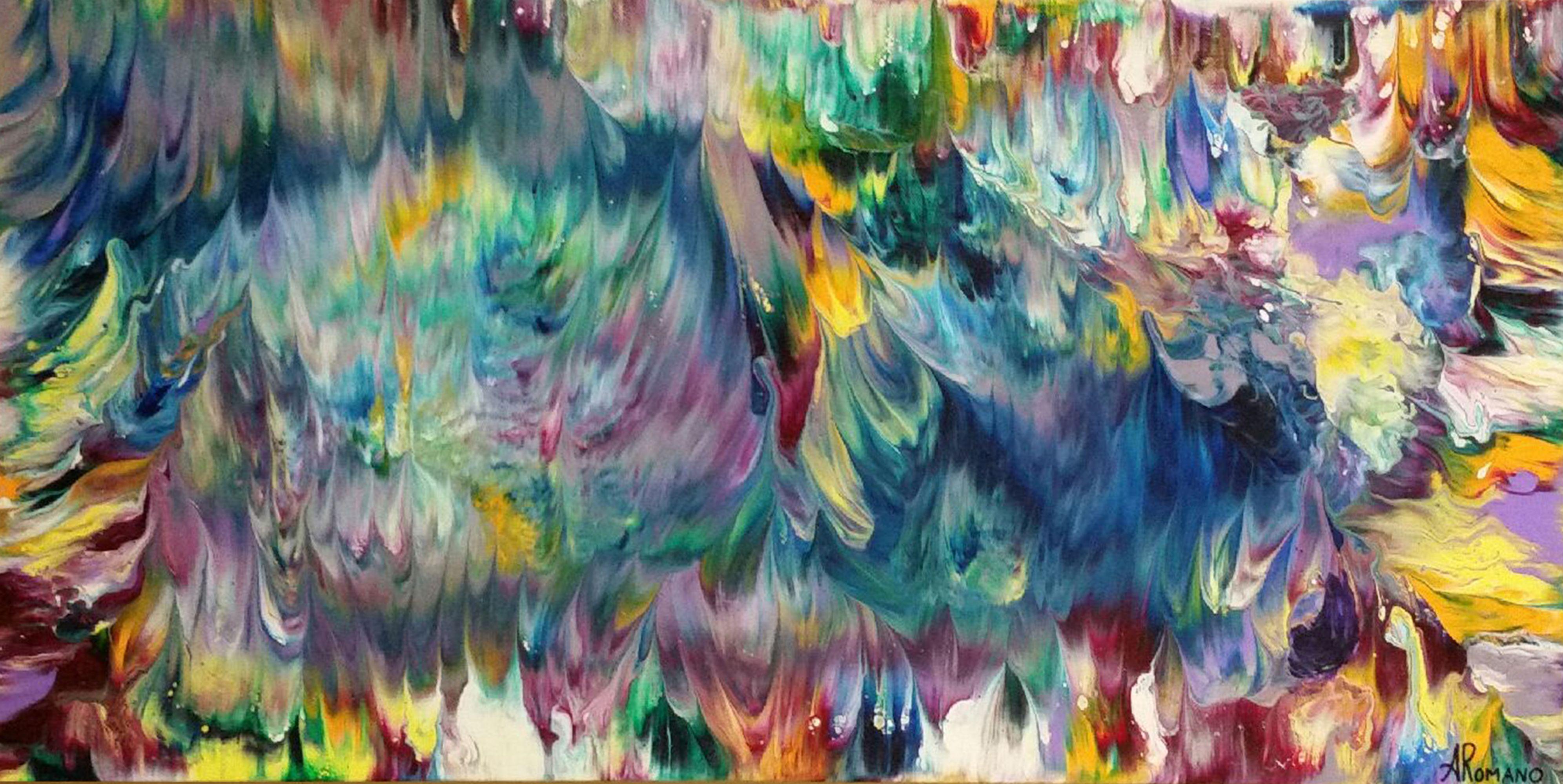 Alexandra Romano Abstract Painting - Free Spirit No. 2  30" x 15", Painting, Acrylic on Canvas