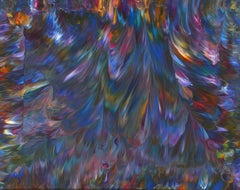 Huiles iridescentes, peinture, acrylique sur toile