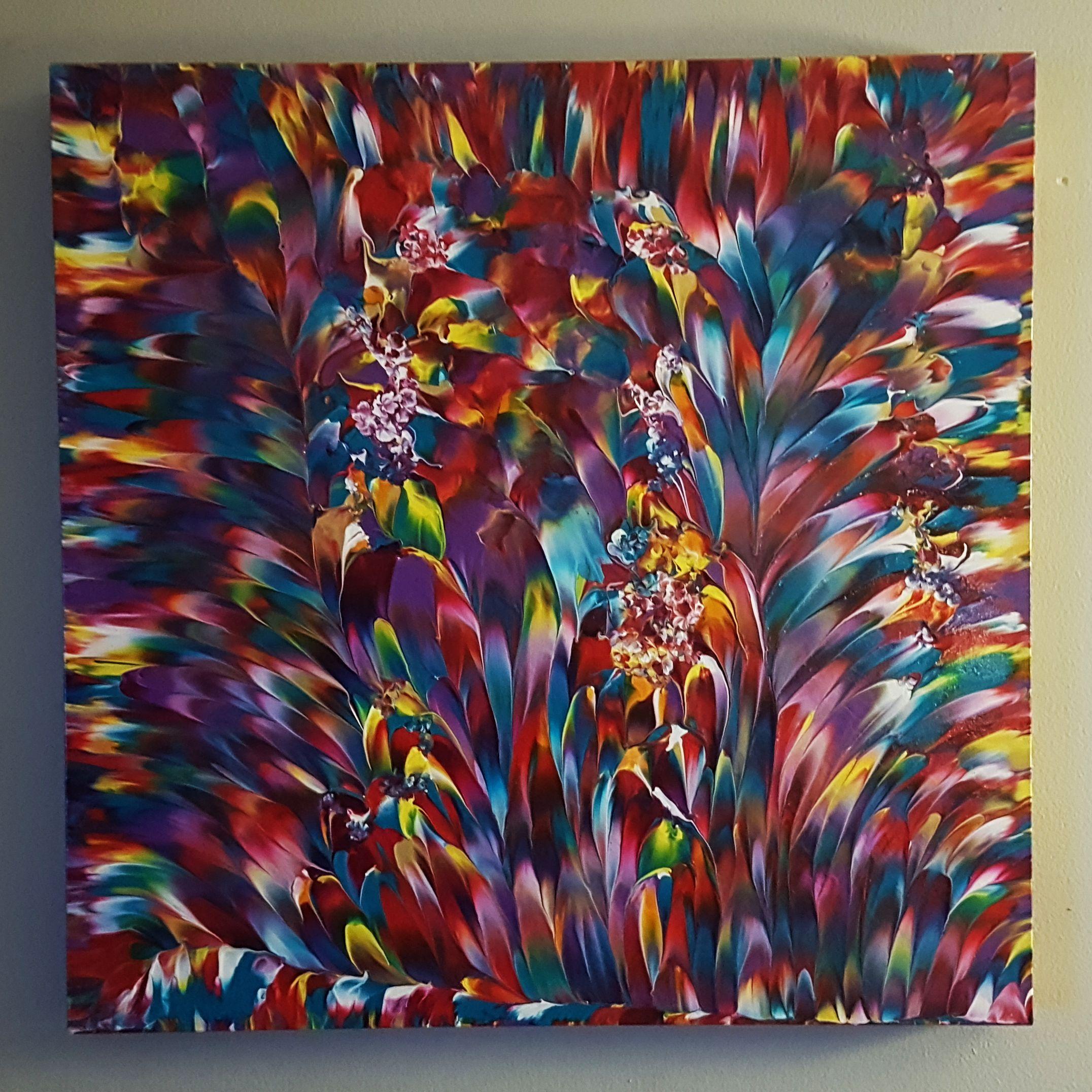 Joy of Life is a bold abstract painting with vibrant colours that radiate a warm and positive feeling; my expression of joy for all the beauty in the world. Unique, one-of-a-kind, modern statement piece that will brighten up those cold and dark