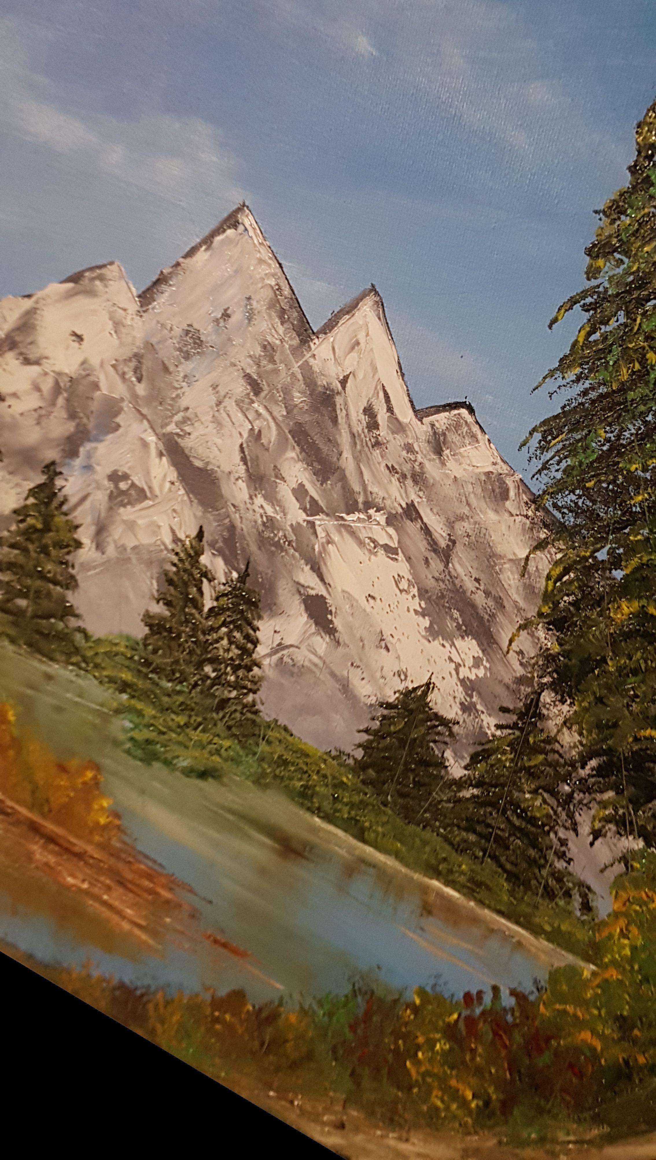 textured mountain painting