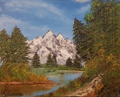 Mystic Mountains  20 x 16 IN, Painting, Oil on Canvas