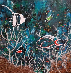 Paradise Reef  24" x 24", Painting, Acrylic on Canvas