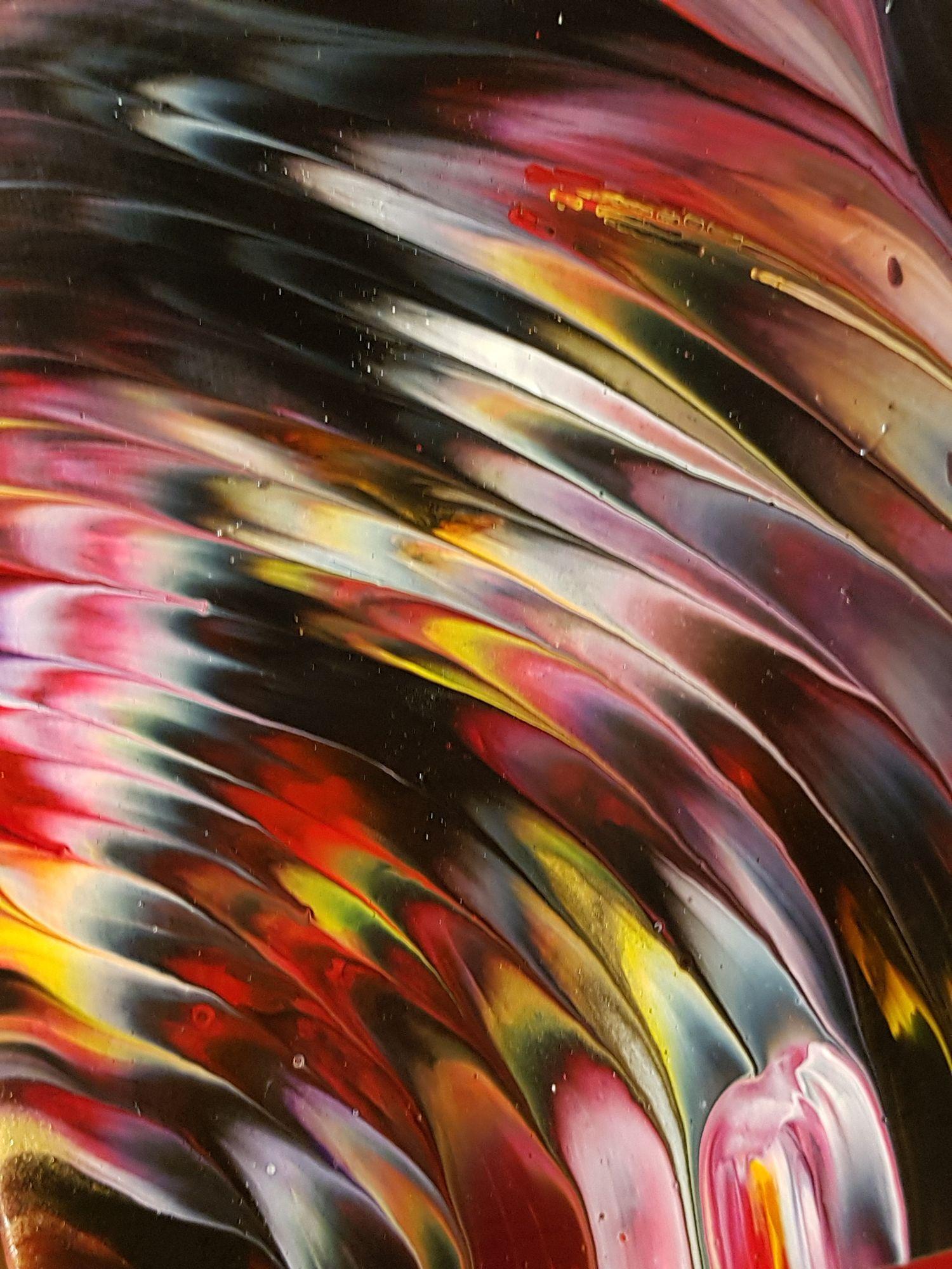 Peinture, acrylique sur toile Phoenix Feathers - Expressionnisme abstrait Painting par Alexandra Romano