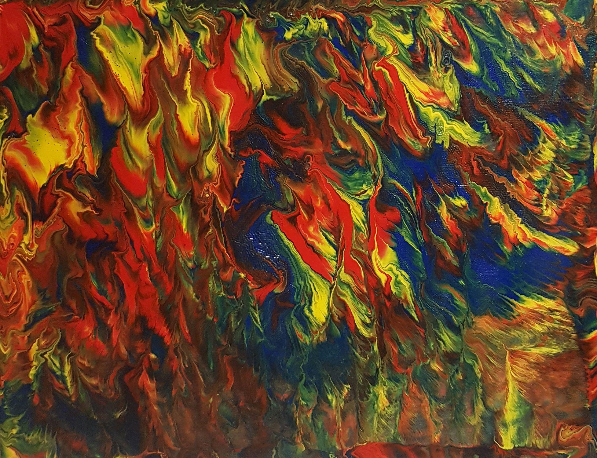 flames acrylic painting