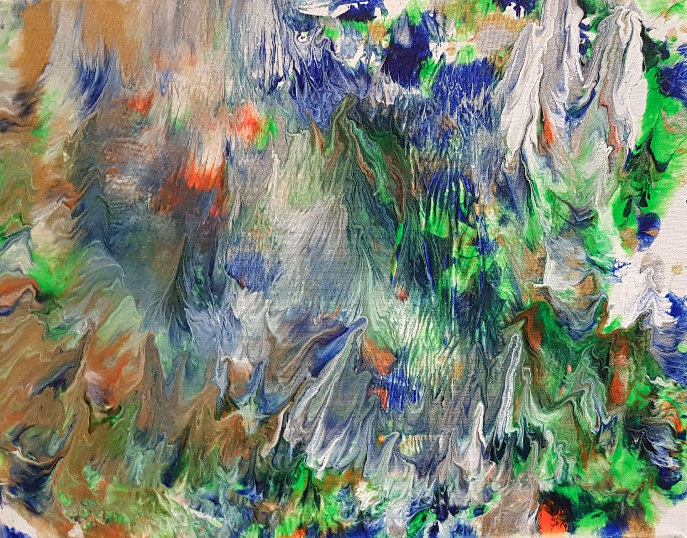 Abstract Painting Alexandra Romano - Peinture - Mer psychédélique, acrylique sur toile
