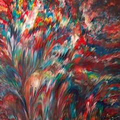 Psychedelic Waterfall No. 7  32" x 32", Painting, Acrylic on Wood Panel