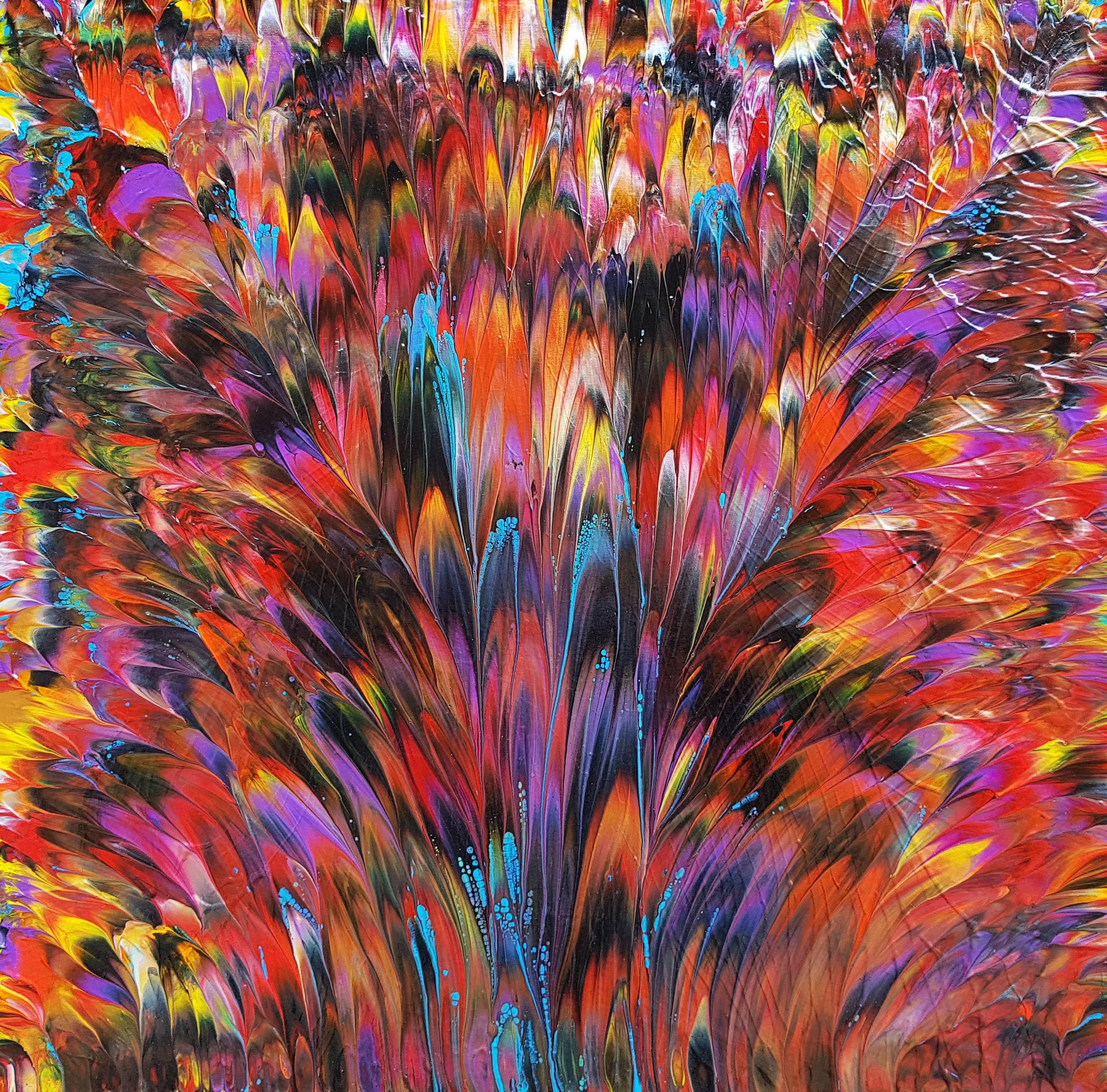Tropical Blaze No. 2 Oil on Canvas Original Contemporary 21st century - Mixed Media Art by Alexandra Romano