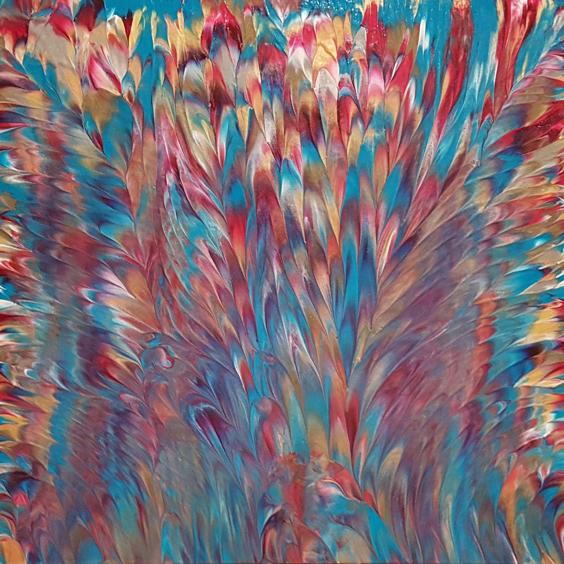Alexandra Romano Abstract Painting – Tropisches Paradies II, Gemälde, Acryl auf Leinwand