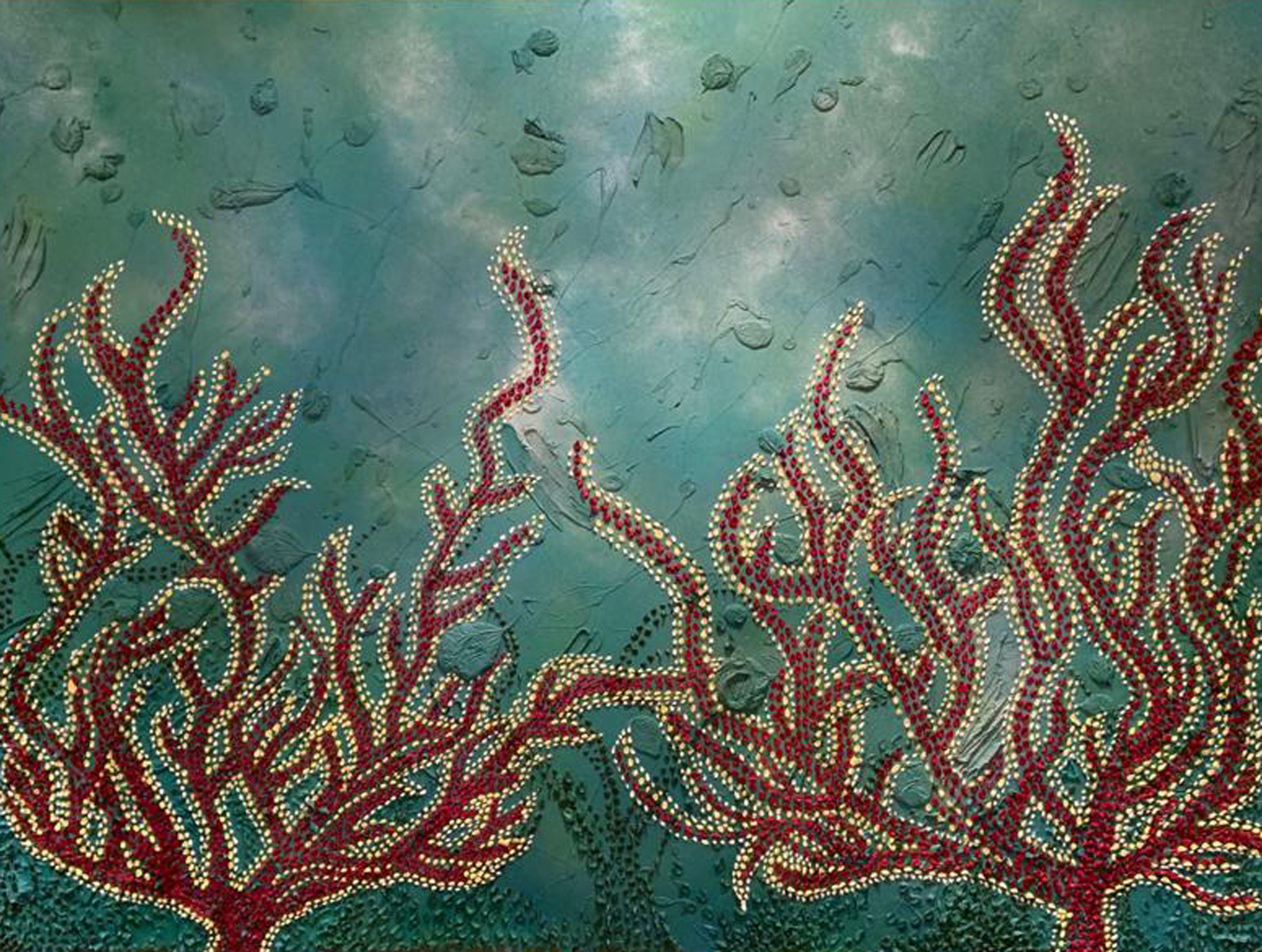 Alexandra Romano Abstract Painting - Under the Sea, Painting, Oil on Canvas