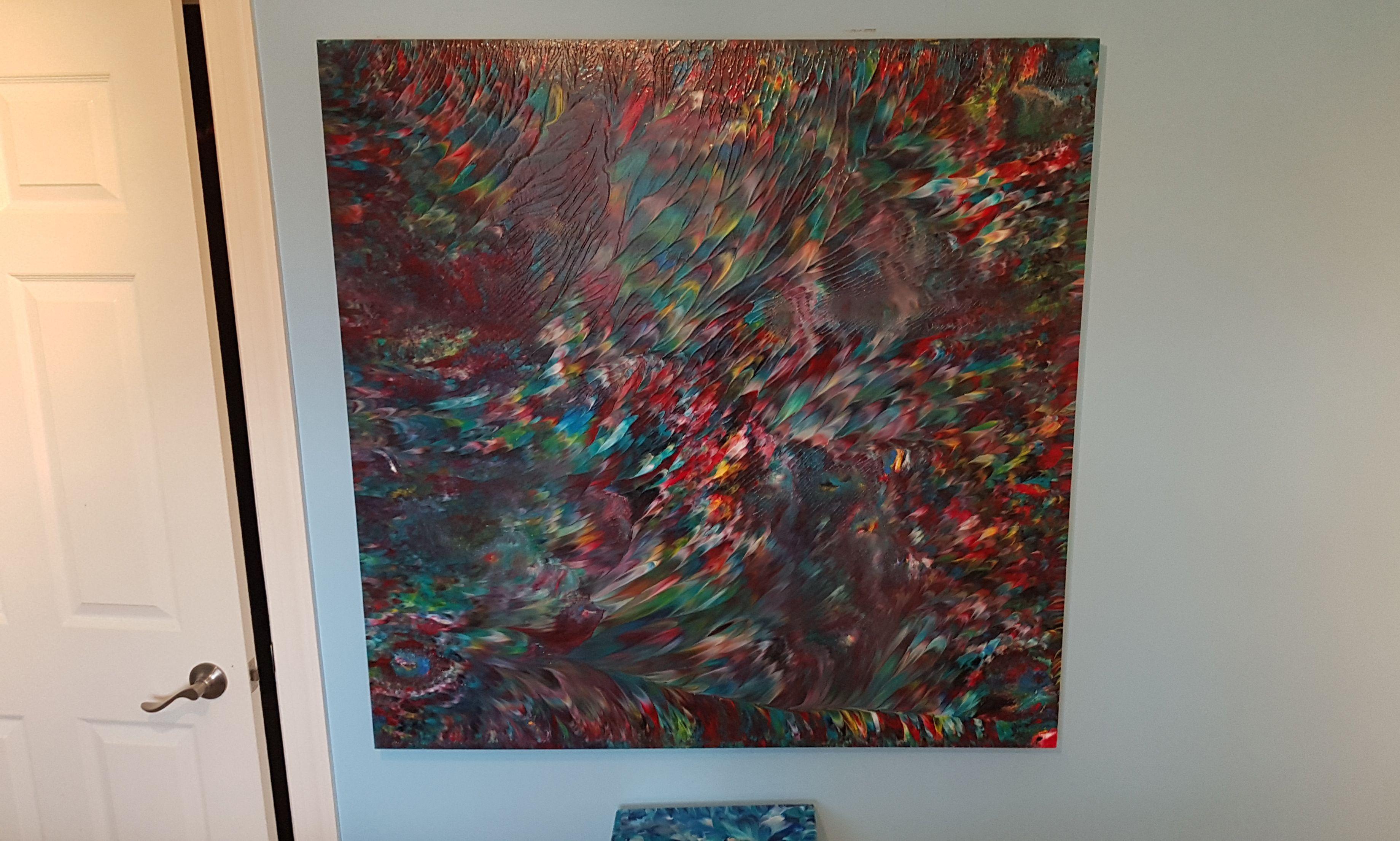 Oasis, Gemälde, Acryl auf Holzplatte (Abstrakt), Painting, von Alexandra Romano