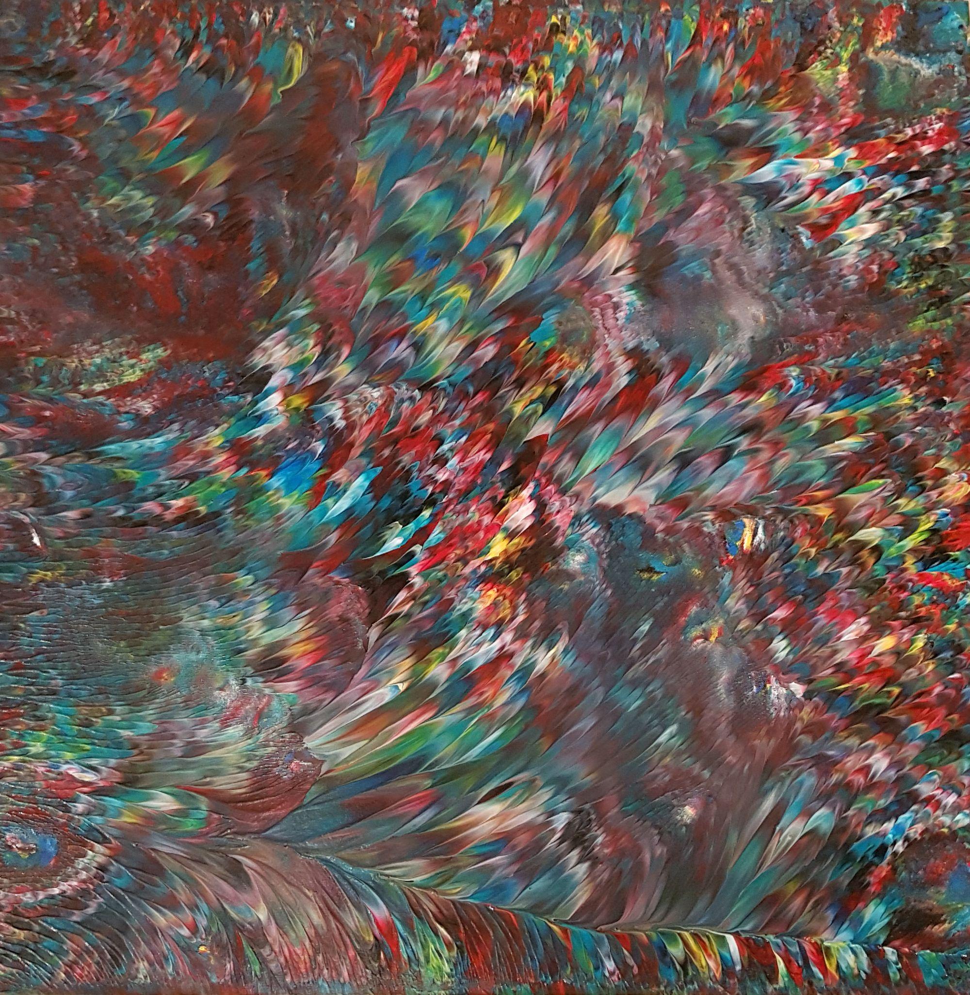 Alexandra Romano Abstract Painting - Underwater Oasis, Painting, Acrylic on Wood Panel