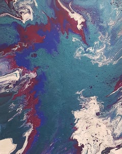 World Watcher, Original Abstract Blue Ocean Water, Painting, Acrylic on Canvas