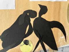 "Loving Abstraction", Contemporary, Black, Yellow, Mixed Media