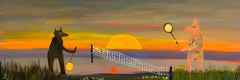 "Playing with Light", Contemporary Landscape, Whimsical, Sunset, Oil Painting