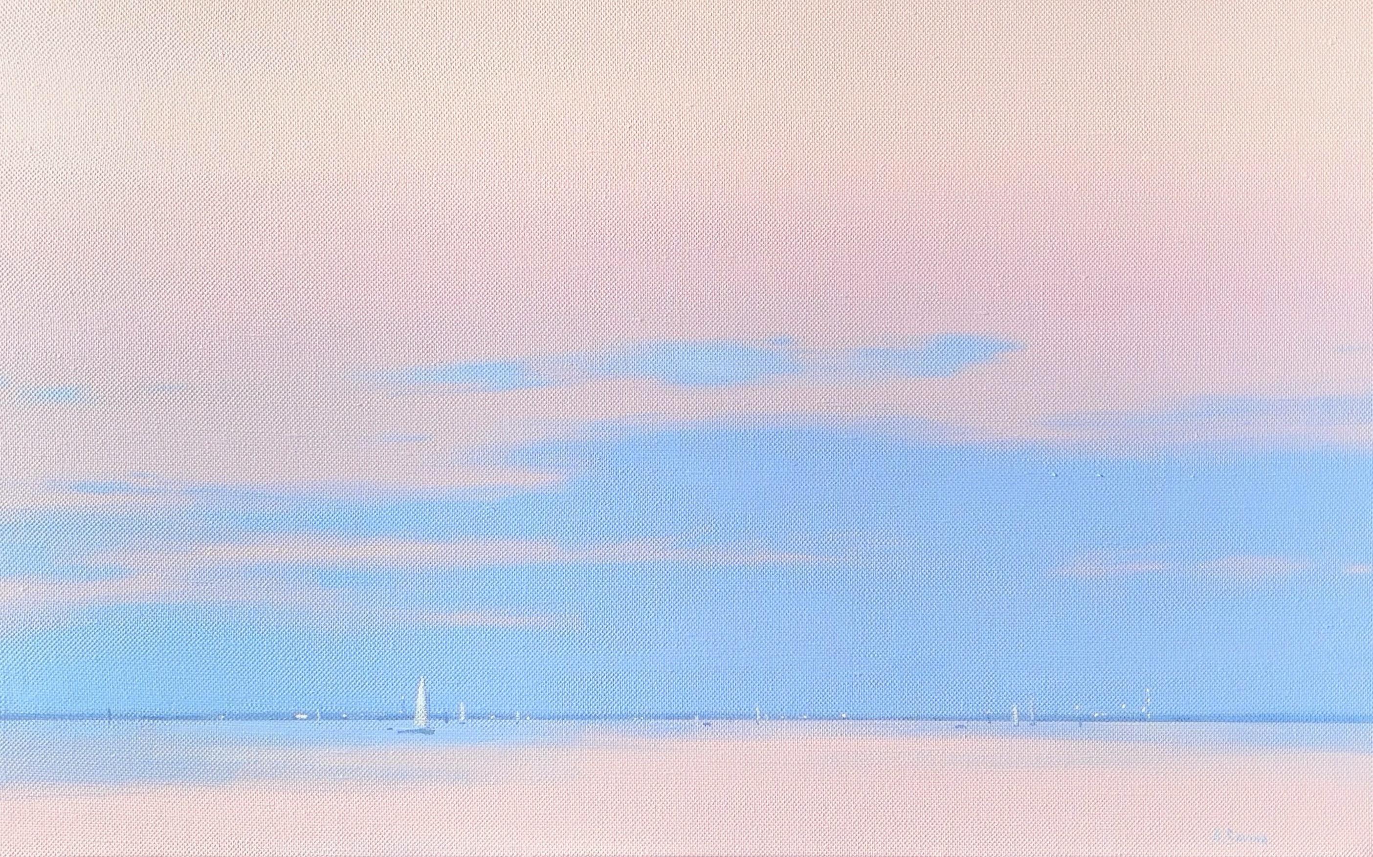 Bay, 50x80 cm, acrylic , canvas - Painting by Alexandra Savina