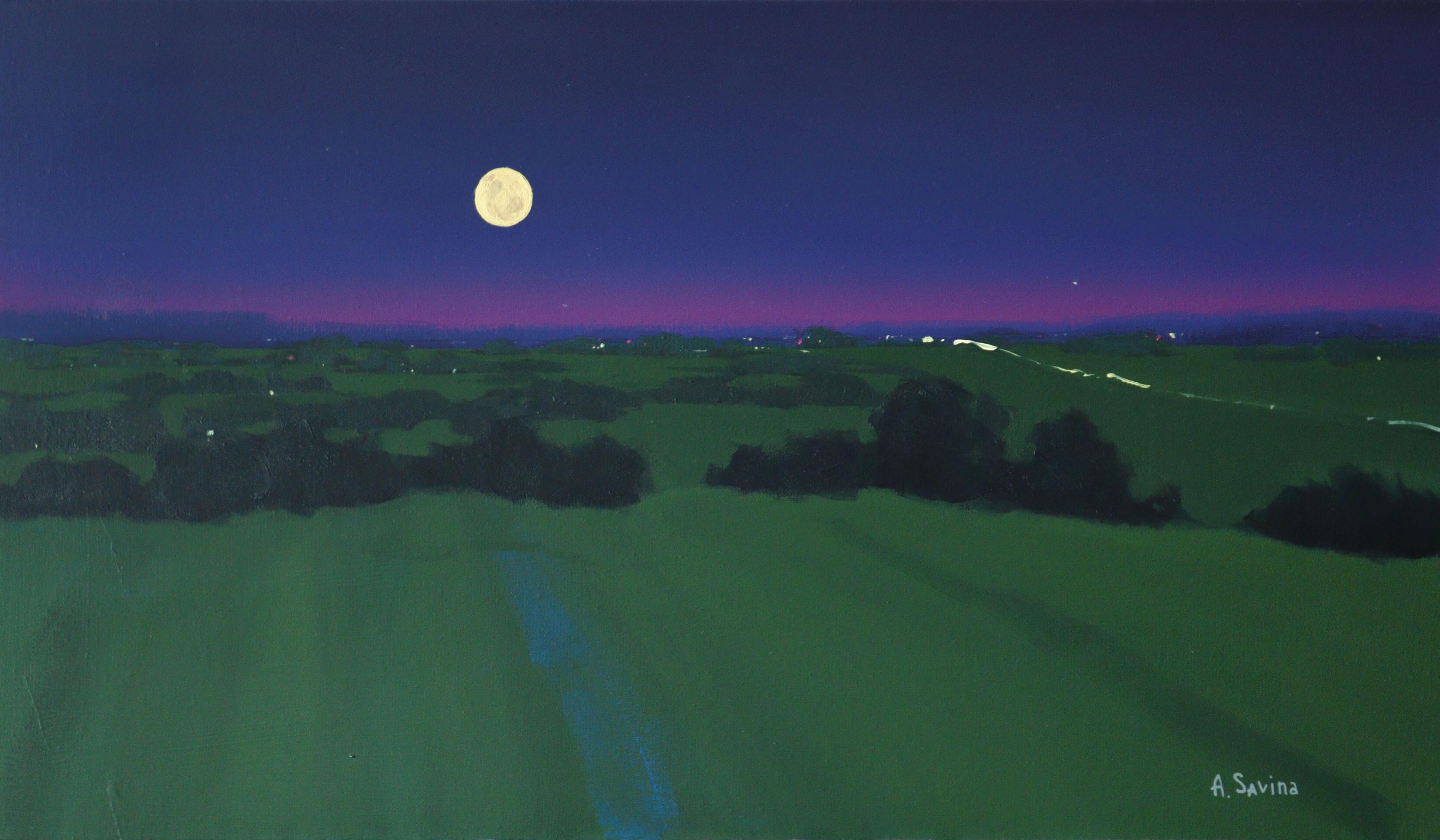 Moon, 40x70 cm, oil, acrylic, canvas