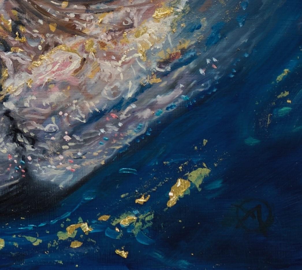 „Goldene Ozeanreflexion – Rise“, (2023) Ölgemälde von Alexandra Telgmann im Angebot 3
