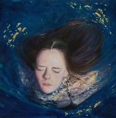 "Golden Ocean Reflection - Rise", (2023) Oil Painting by Alexandra Telgmann