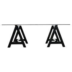 Alexandra Von Furstenberg Blacksmith Acrylic Desk Sawhorse Table