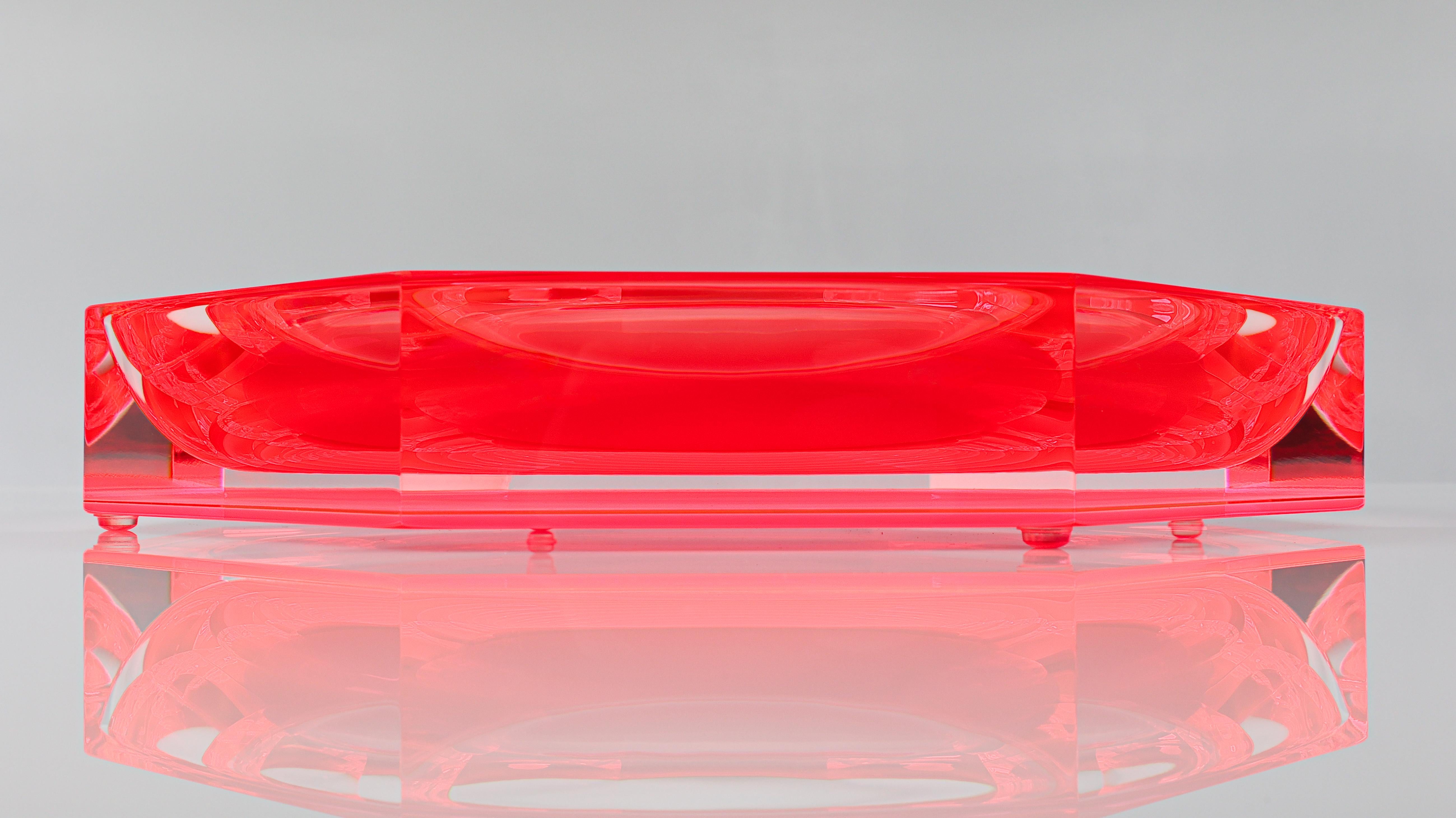 Modern Alexandra Von Furstenberg Acrylic Red Nut N Bowl Extra Large For Sale