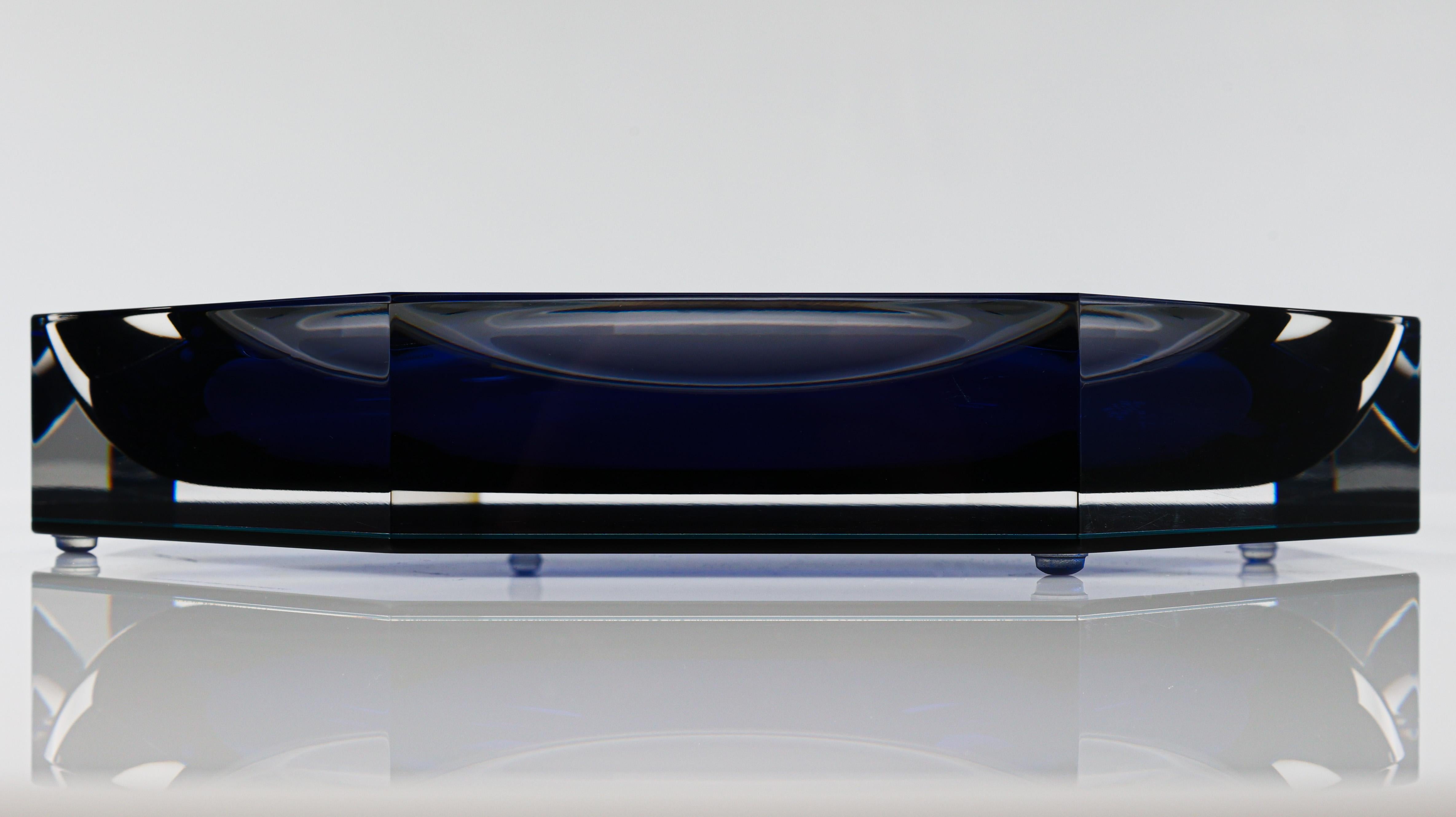 American Alexandra Von Furstenberg Acrylic Sapphire Nut N Bowl Extra Large For Sale