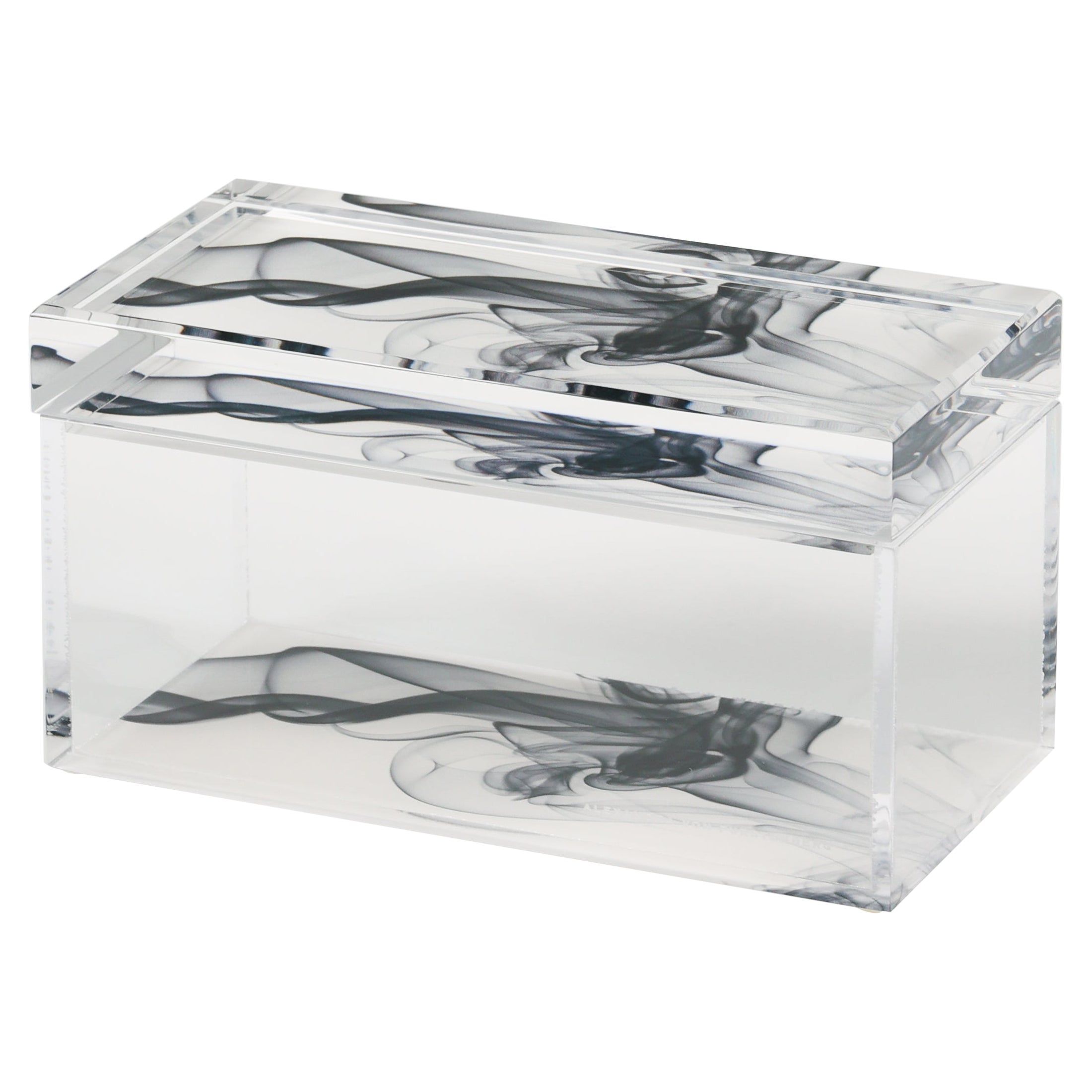 Alexandra Von Furstenberg Acrylic Treasure Box in Black Smoke - Medium Box