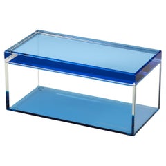 Alexandra Von Furstenberg Acrylic Treasure Box in Lagoon - Large Storage Box