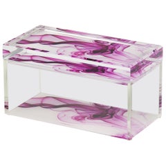 Alexandra Von Furstenberg Boîte à trésors en acrylique, fumée de magenta - Boîte moyenne