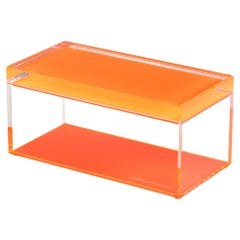 Alexandra Von Furstenberg Acrylic Treasure Box in Orange - Large Storage Box