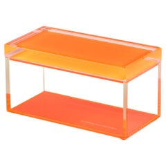 Alexandra Von Furstenberg Acrylic Treasure Box in Orange - Medium Storage Box