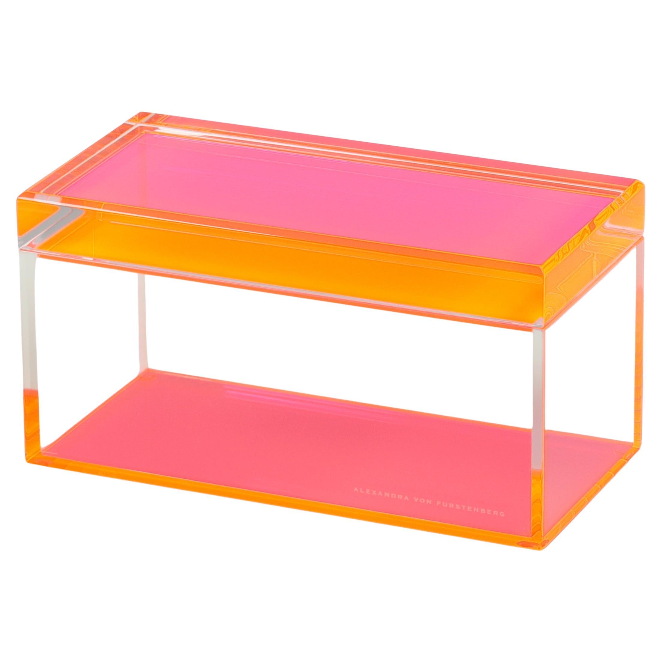 Alexandra Von Furstenberg Acrylic Treasure Box in Pink - Large Storage Box