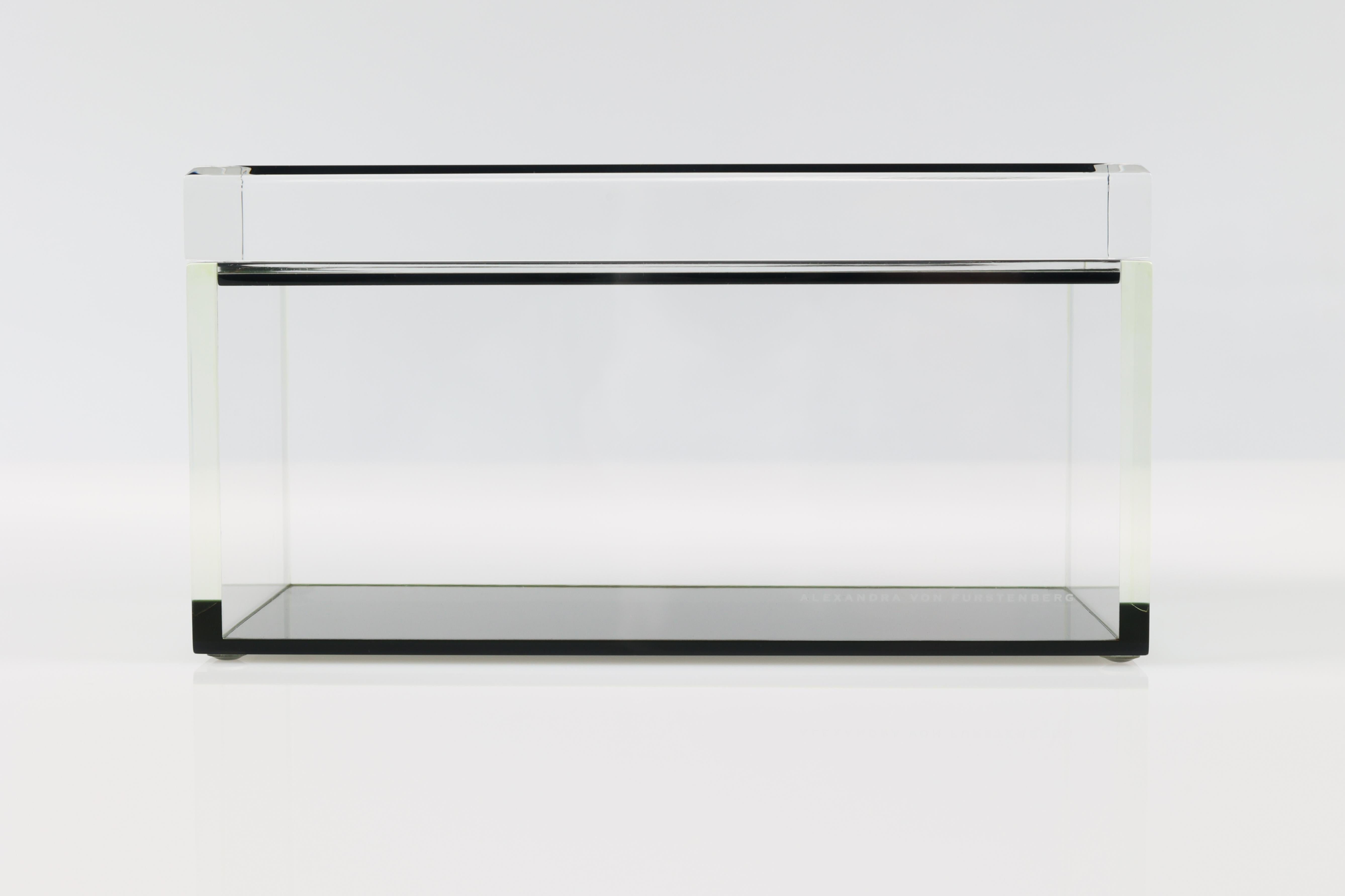 Alexandra Von Furstenberg Acryl-Schatzkiste in Schiefergrau - Große Aufbewahrungsbox (Abgeschrägt) im Angebot