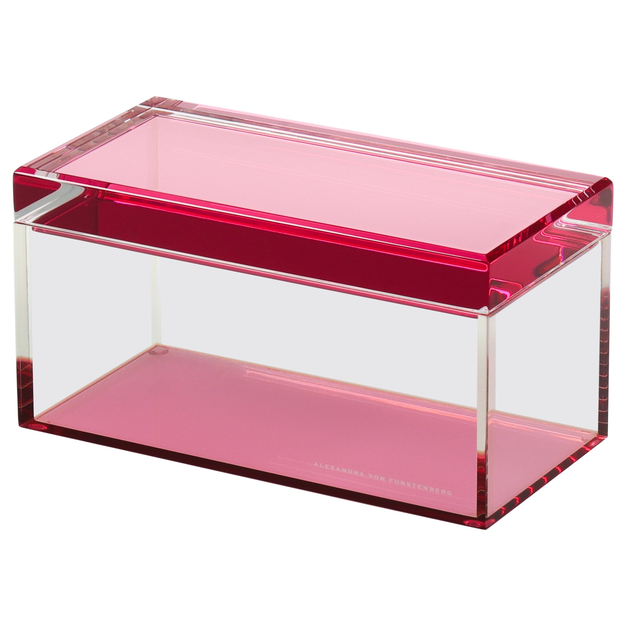 Alexandra Von Furstenberg Acrylic Treasure Box in Tulip - Medium Storage Box