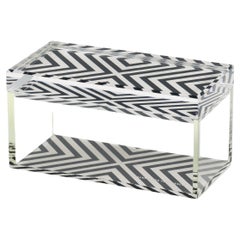 Alexandra Von Furstenberg Acrylic Treasure Box in X Print - Medium Storage Box
