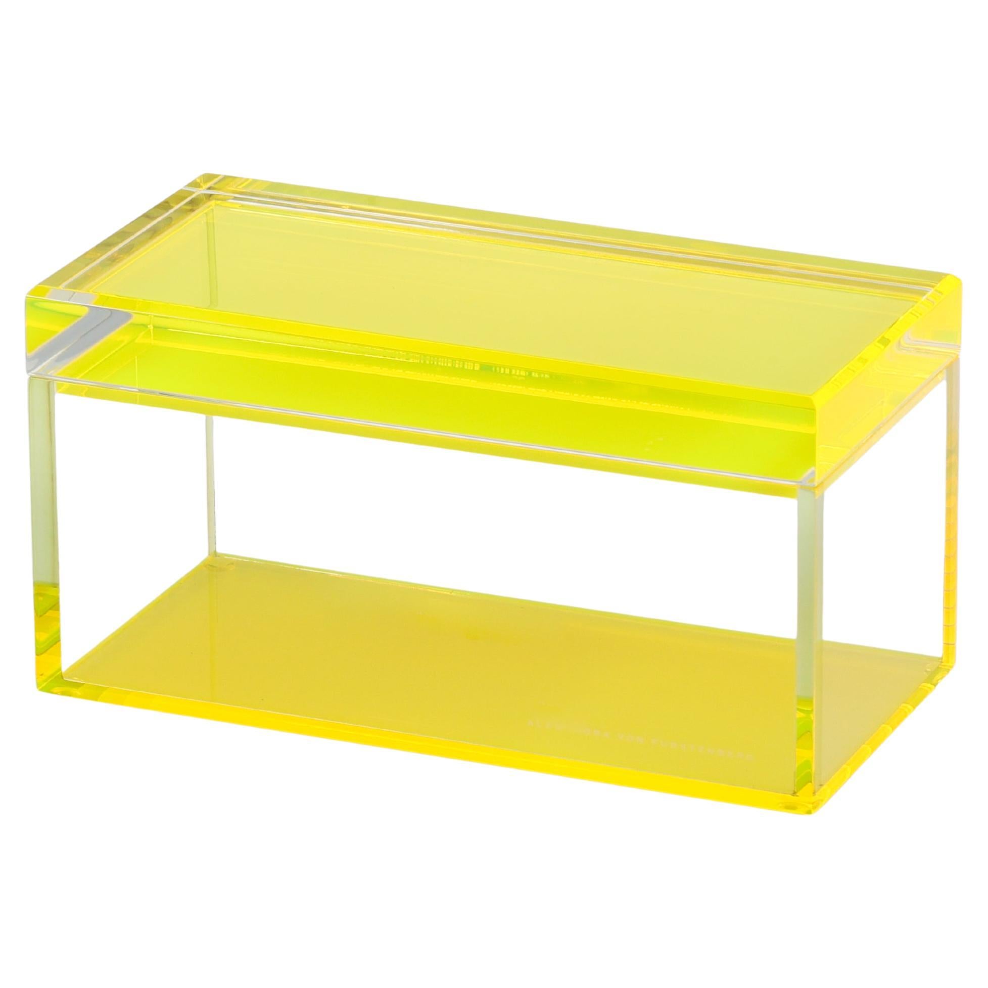 Alexandra Von Furstenberg Acrylic Treasure Box in Yellow - Large Storage Box