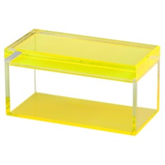Alexandra Von Furstenberg Caja acrílica del tesoro en amarillo - Caja de almacenaje grande