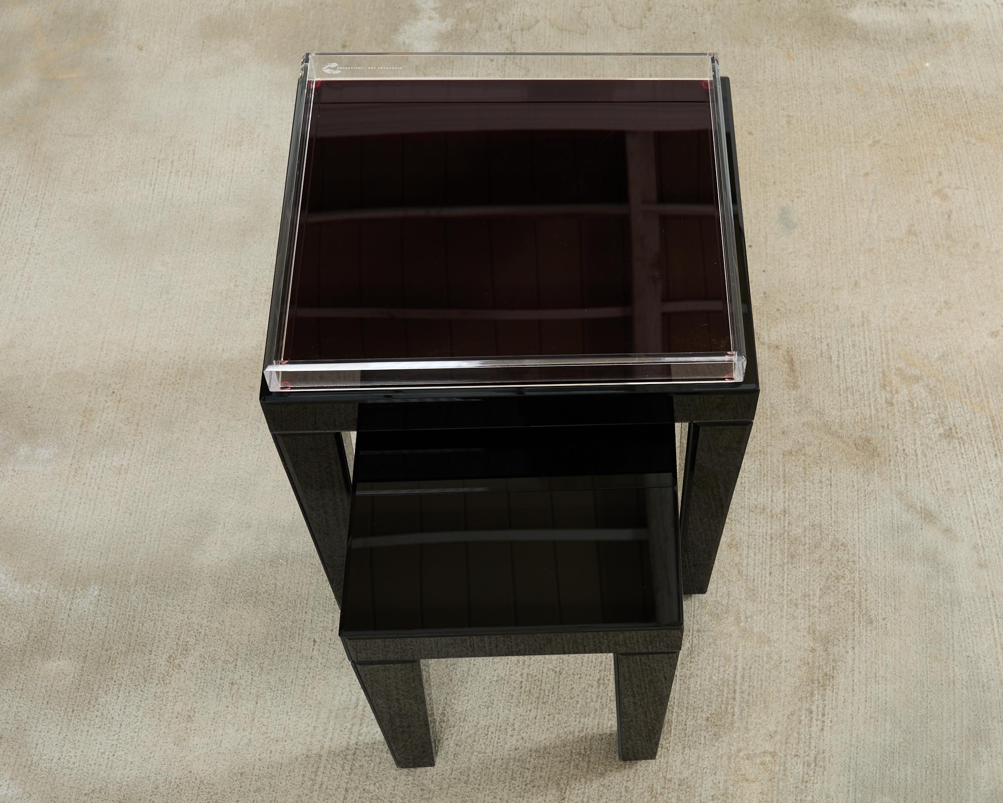 Alexandra Von Furstenberg Black Acrylic Tray on Retro-Futurism Style Tables For Sale 4