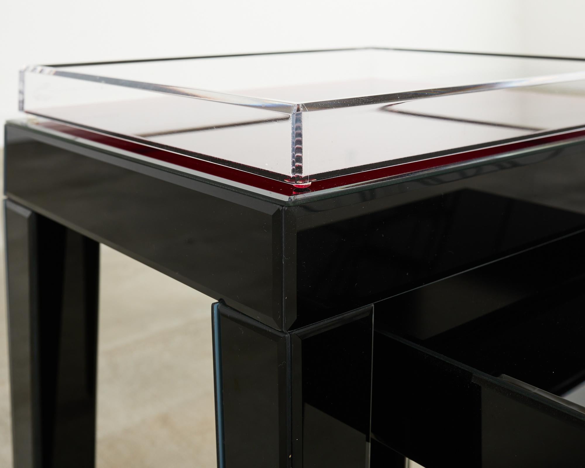 Alexandra Von Furstenberg Black Acrylic Tray on Retro-Futurism Style Tables For Sale 5