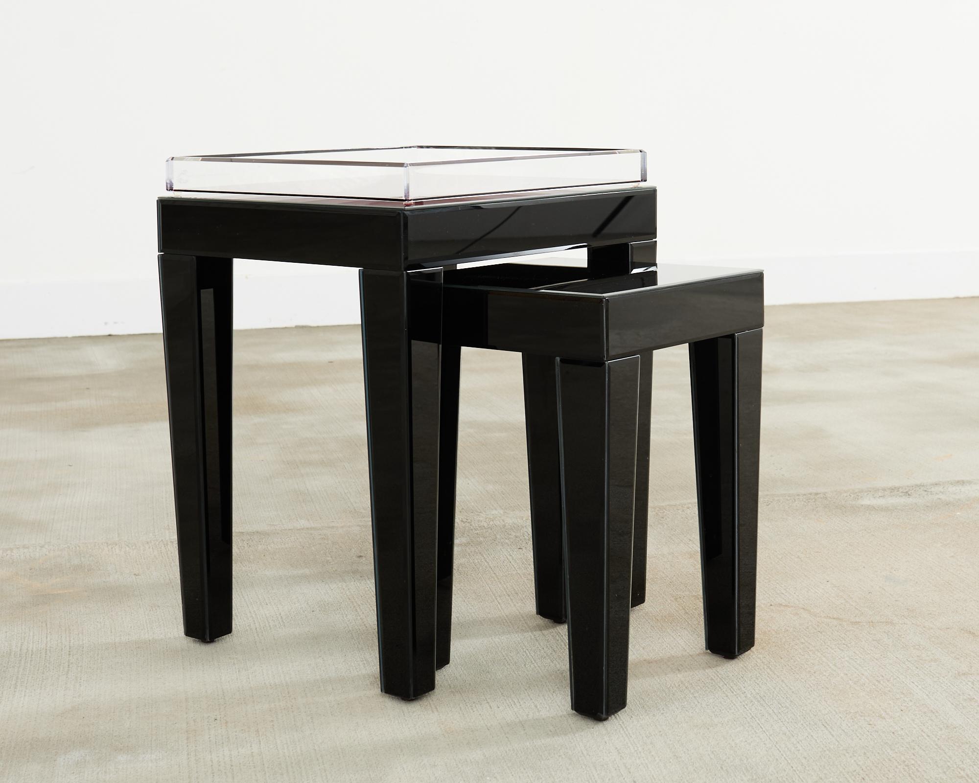 Alexandra Von Furstenberg Black Acrylic Tray on Retro-Futurism Style Tables For Sale 6