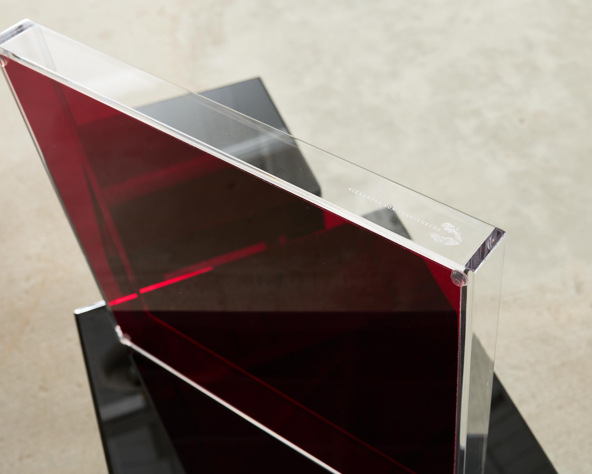 Alexandra Von Furstenberg Black Acrylic Tray on Retro-Futurism Style Tables For Sale 7