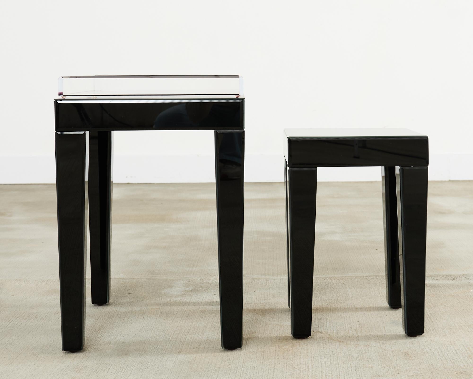 Alexandra Von Furstenberg Black Acrylic Tray on Retro-Futurism Style Tables For Sale 8
