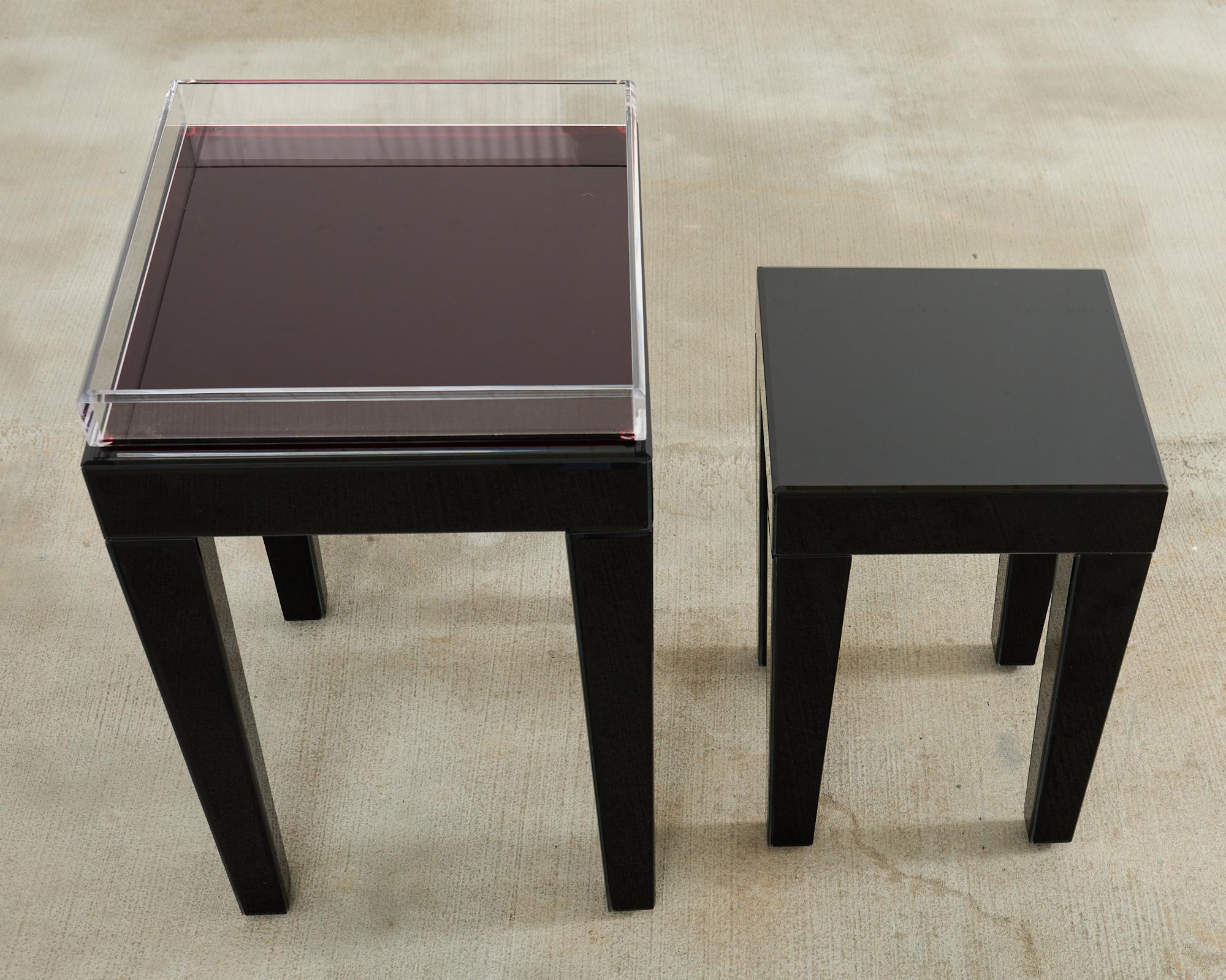 Alexandra Von Furstenberg Black Acrylic Tray on Retro-Futurism Style Tables For Sale 9
