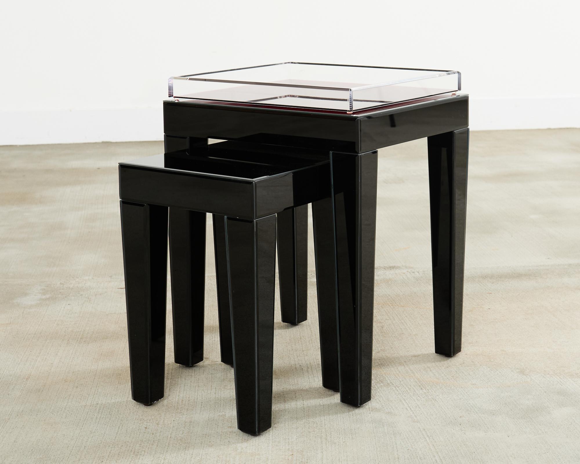Alexandra Von Furstenberg Black Acrylic Tray on Retro-Futurism Style Tables For Sale 13
