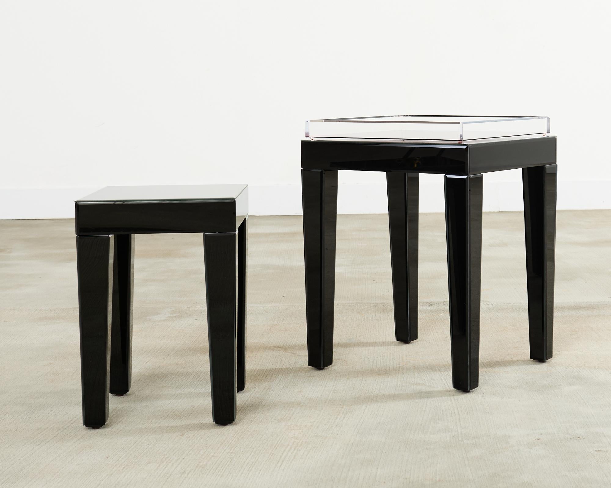 Contemporary Alexandra Von Furstenberg Black Acrylic Tray on Retro-Futurism Style Tables For Sale