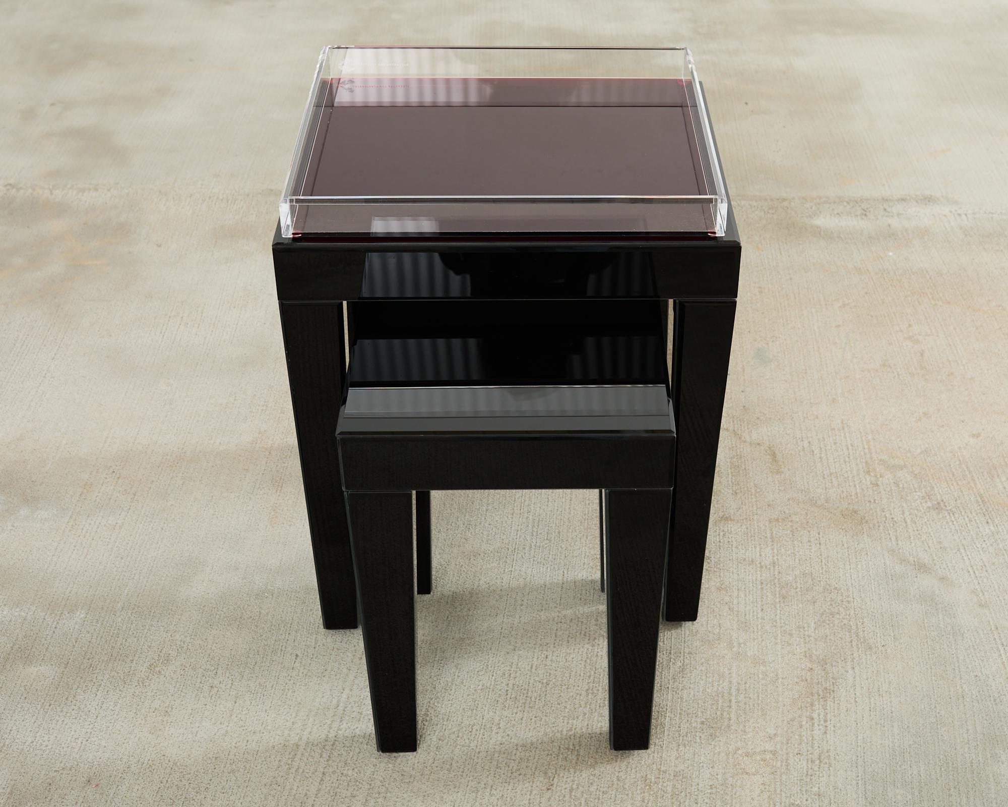 Alexandra Von Furstenberg Black Acrylic Tray on Retro-Futurism Style Tables For Sale 1