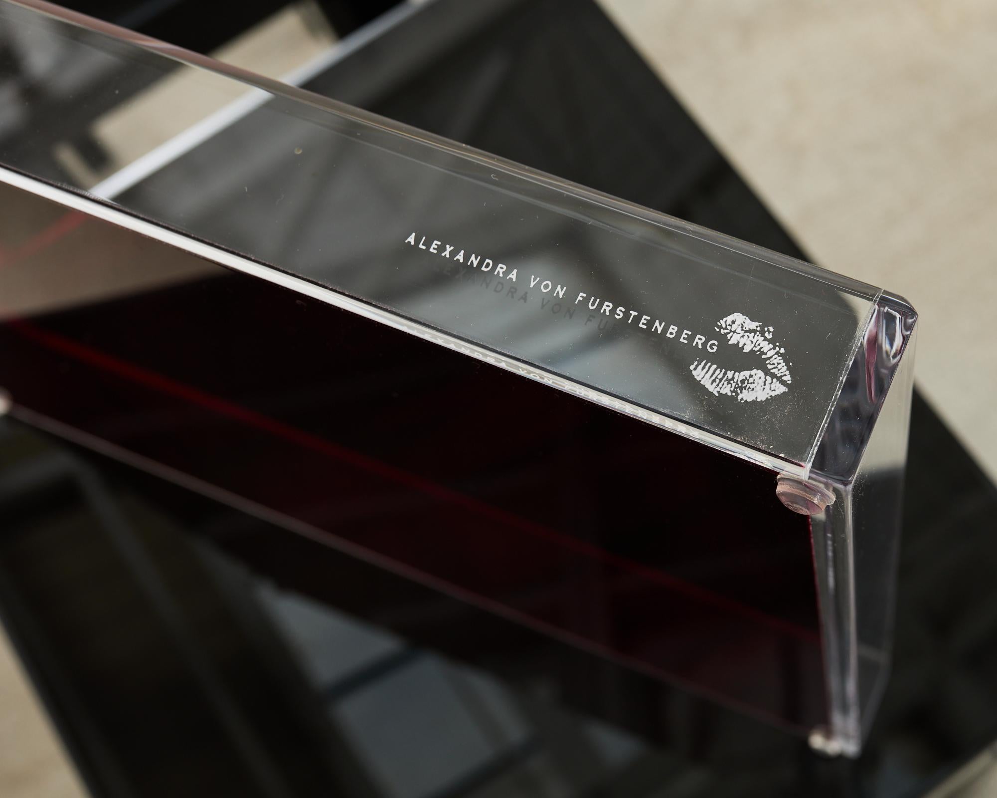 Alexandra Von Furstenberg Black Acrylic Tray on Retro-Futurism Style Tables For Sale 2